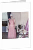 Grandma is all dressed up and standing next to a TV, ca. 1965 by Anonymous