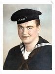 Young sailor's formal US Navy portrait, ca. 1942. by Anonymous