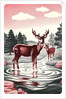 Deer in Stream by Anonymous