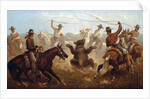 Cowboys Roping a Bear by James Walker