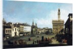 The Piazza della Signoria and Palazzo Vecchio in Florence by Bernardo Bellotto