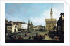 The Piazza della Signoria and Palazzo Vecchio in Florence by Bernardo Bellotto