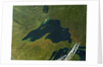 Satellite view of Lake Superior with fall colors by Anonymous