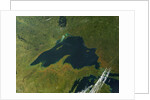 Satellite view of Lake Superior with fall colors by Anonymous