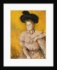 Woman in a Black Hat and a Raspberry Pink Costume by Mary Cassatt