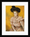 Woman in a Black Hat and a Raspberry Pink Costume by Mary Cassatt