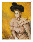 Woman in a Black Hat and a Raspberry Pink Costume by Mary Cassatt