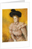 Woman in a Black Hat and a Raspberry Pink Costume by Mary Cassatt