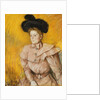 Woman in a Black Hat and a Raspberry Pink Costume by Mary Cassatt