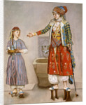 A Woman in Turkish Costume in a Hamam Instructing Her Servant by Jean-Etienne Liotard