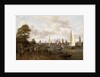 A Panoramic View of Amsterdam with a barge and smallships on the Buiten-Amstel by Abraham Storck