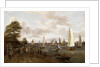 A Panoramic View of Amsterdam with a barge and smallships on the Buiten-Amstel by Abraham Storck
