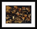 Imaginary Animals and Dwarfs Fighting, Drinking and Carousing attributed to Faustino Bocchi by Corbis