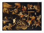Imaginary Animals and Dwarfs Fighting, Drinking and Carousing attributed to Faustino Bocchi by Anonymous