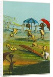 Ducklings in the Rain by Anonymous