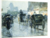 Horse Drawn Cabs at Evening, New York by Frederick Childe Hassam