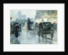 Horse Drawn Cabs at Evening, New York by Frederick Childe Hassam