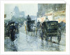 Horse Drawn Cabs at Evening, New York by Frederick Childe Hassam