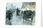 Horse Drawn Cabs at Evening, New York by Frederick Childe Hassam