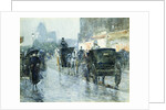 Horse Drawn Cabs at Evening, New York by Frederick Childe Hassam