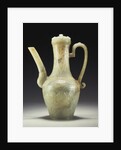 A late Ming celadon jade ewer and cover by Anonymous
