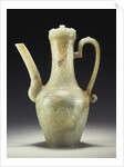 A late Ming celadon jade ewer and cover by Anonymous