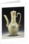 A late Ming celadon jade ewer and cover by Anonymous
