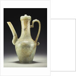A late Ming celadon jade ewer and cover by Anonymous