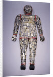 An important archaic spinach green and yellow nephrite jade burial suit assembled in ten sections by Anonymous