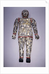 An important archaic spinach green and yellow nephrite jade burial suit assembled in ten sections by Anonymous