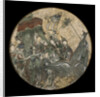 A Polychrome Fresco Depicting a Female Dignitary holding a Ruyi Scepter while Seated in a Phoenix Drawn Chariot by Anonymous