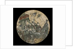A Polychrome Fresco Depicting a Female Dignitary holding a Ruyi Scepter while Seated in a Phoenix Drawn Chariot by Anonymous