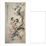 Cats on a Rock with Roses by Cheng Zhang