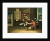 An Interior with a Woman Painting Flowers by Anonymous