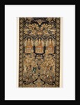 A rare silk brocade hanging of the Buddhist paradise, Lampas, with the Buddha in three mudras, representing the Past, Present and Future above Eighteen Luohans by Anonymous
