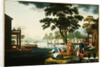 Summer: A Family Fishing by a Lake by Anonymous
