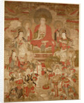 Chinese hanging scroll with Buddhas by Anonymous