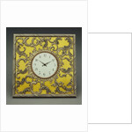 A Guilloche enamel silver-gilt table-clock, marked Faberge, workmaster Michael Perchin by Anonymous