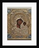 An enamel and silver-gilt icon of the Virgin Kazanskaya, the oklad marked Moscow by Anonymous