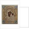 An enamel and silver-gilt icon of the Virgin Kazanskaya, the oklad marked Moscow by Anonymous