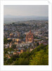 Evening City View from above City with Parroquia Archangel Church San Miguel de Allende by Anonymous