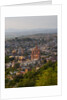 Evening City View from above City with Parroquia Archangel Church San Miguel de Allende by Anonymous