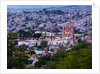 Evening City View from above City with Parroquia Archangel Church San Miguel de Allende by Anonymous