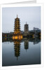 Sun and Moon Pagodas located on Banyan Lake, Guilin, China by Anonymous