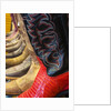 Line up of new cowboy boots in Old Scottsdale by Anonymous