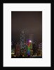 Nightly Light Show of The City of Hong Kong Draped in Fog by Anonymous
