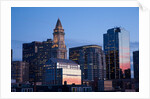 Boston Skyline at sunset features Commerce House Tower, Boston, MA. by Anonymous