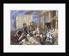 Sack of Rome by the Visigoths led by Alaric I in 410. Colored engraving. by Anonymous