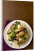 Eggplant, scallop and broccolini stir-fry by Anonymous