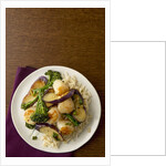 Eggplant, scallop and broccolini stir-fry by Anonymous